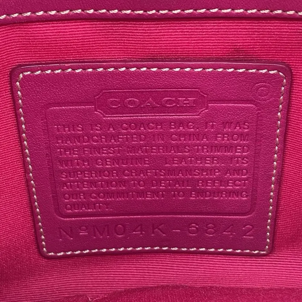 Coach Y2K Signature Flap Crossbody Bag Fuchsia Pink Trim & Interior Saddle 6842